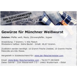 Gewürzmischung Münchner Weißwurst vom Fleischermeister aus Leidenschaft