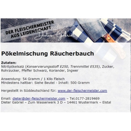 Pökelmischung Räucherbauch vom Fleischer aus Leidenschaft