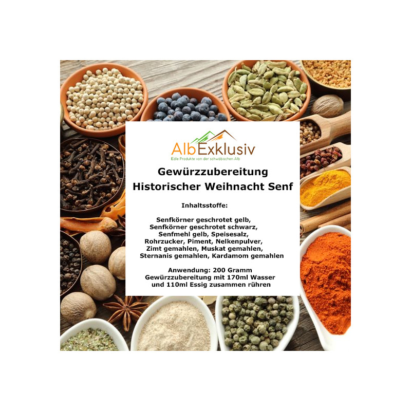 Gewürzzubereitung Historischer Senf mit Weihnachtlicher  Note