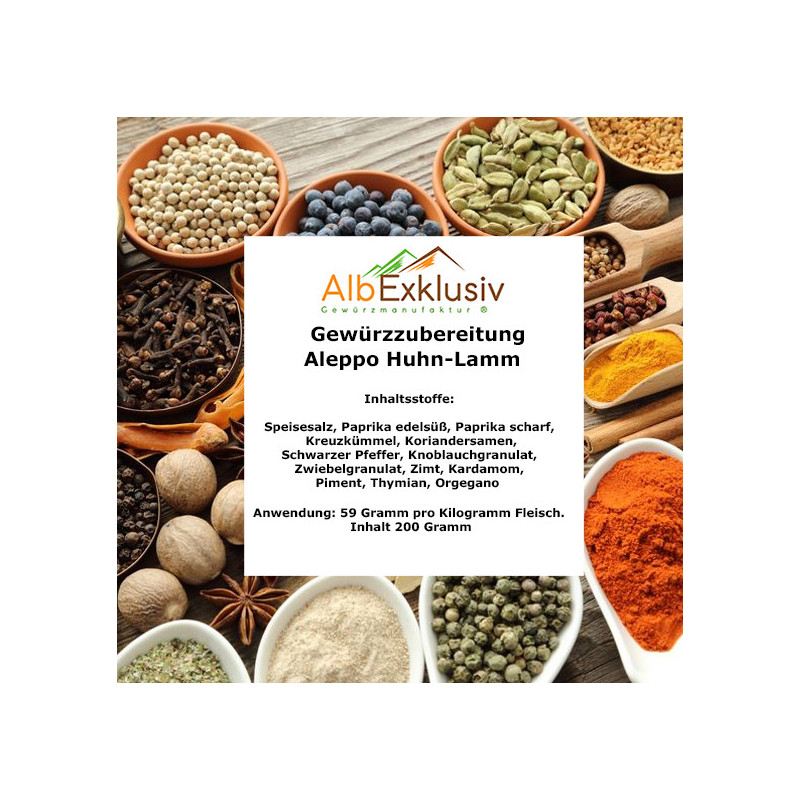 Gewürzzubereitung Aleppo Huhn-Lamm