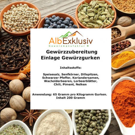 Gewürzzubereitung Einlegegewürz Essiggurken