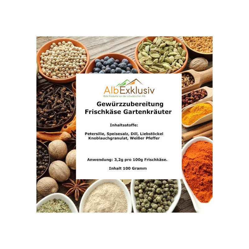 Gewürzzubereitung  Frischkäse-Gartenkräuter- (Der Allrounder)