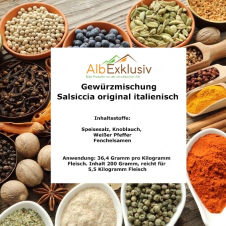 Gewürzmischung Salsiccia original italienisch. Deutsche Handarbeit. Blitzversand