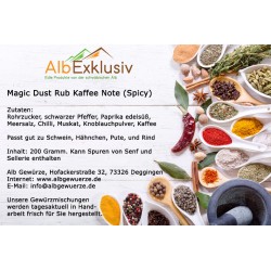 Magic Dust Rub Kaffee Note (Spicy) 200 Gramm Gewürzmischung von Albexklusiv